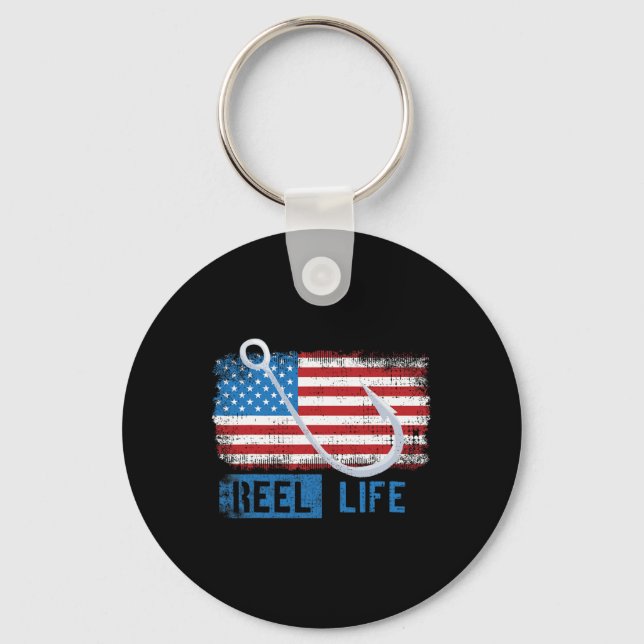 Llavero Grunge American Flag Fisherman Graphic (Anverso)