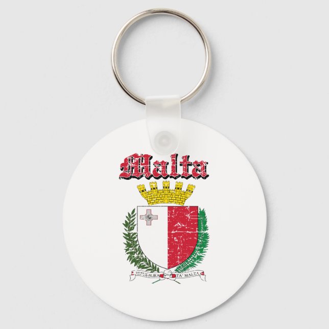 Llavero Grunge diseños de escudos malteses (Anverso)