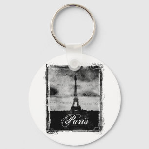 Llavero Grunge París texturizada borde