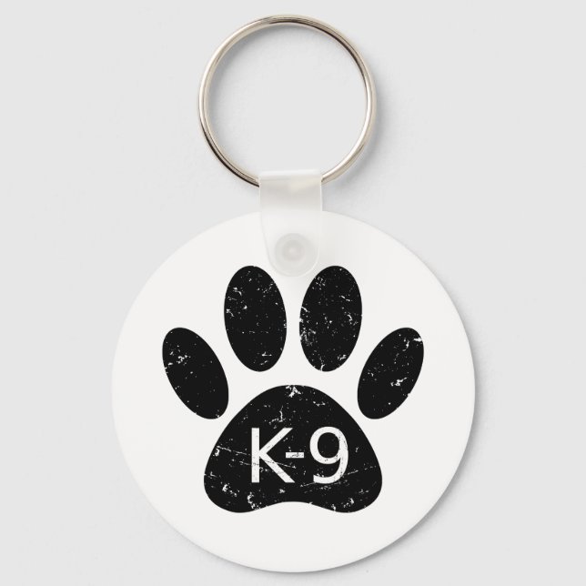 Llavero Grunge Perro angustiado Paw K-9 (Anverso)