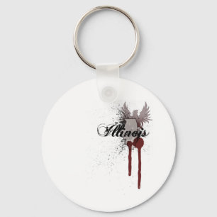 Llavero Grunge Splatter Bloguera Illinois Keychain