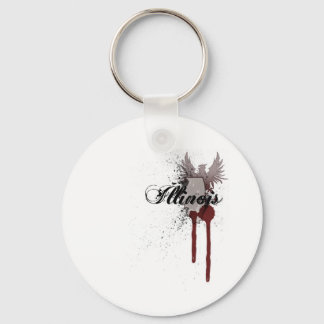 Llavero Grunge Splatter Bloguera Illinois Keychain