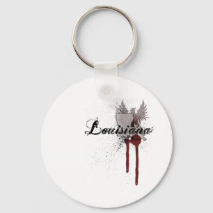 Llavero Grunge Splatter Louisiana Keychain