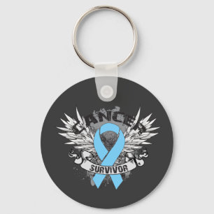 Llavero Grunge Winged Ribbon Prostate Cancer Survivor