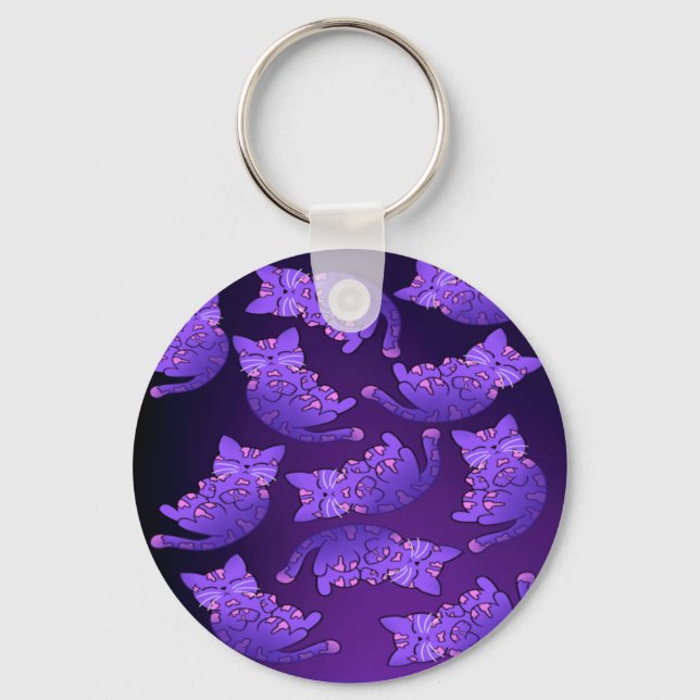 Llavero Grupo Cute Purple Neon Kitten (Anverso)
