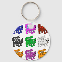 Llavero Grupo de gatitos del patrón de Navidad curado