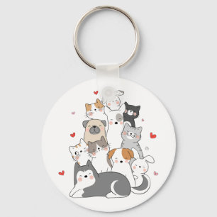 LLAVERO GRUPO DE GATO CUTIDO   CAT LOVERS DISEÑE COMPRAR A