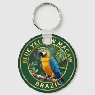 Llavero 🦜 Guacamayo Azul y Amarillo Brasil Ave Tropical