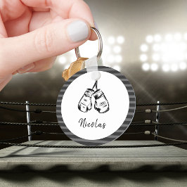 Llavero Guantes de boxeo dibujados Diseño a rayas Personal