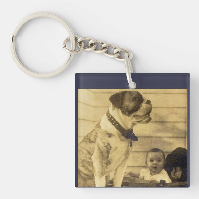 Llavero Guarda el pitbull en los años 20 (Frente)