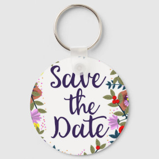 Llavero Guardar la fecha boda vintage floral arrecife