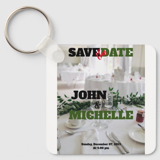 Llavero Guardar la tarjeta magnética de fecha elegante (Anverso)