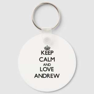 Llavero Guarde la calma y ame a Andrew