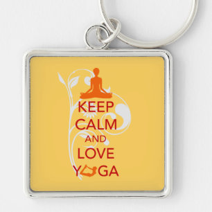 Llavero Guarde la calma y ame la yoga - diseño único de