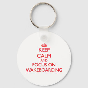 Llavero Guarde la calma y el foco en Wakeboarding