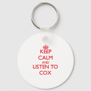 Llavero Guarde la calma y escuche $cox