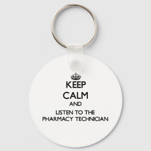 Llavero Guarde la calma y escuche el técnico de la