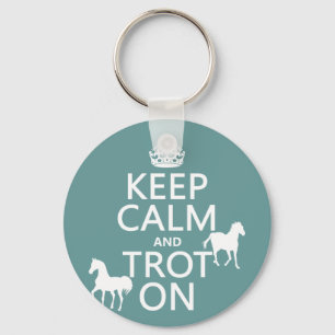 Llavero Guarde la calma y trote encendido - los caballos -