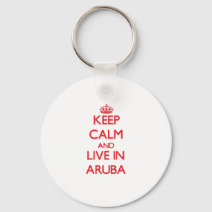 Llavero Guarde la calma y viva en Aruba