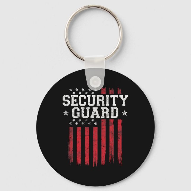 Llavero Guardia de Seguridad Orgullosa Bandera Estadounide (Anverso)