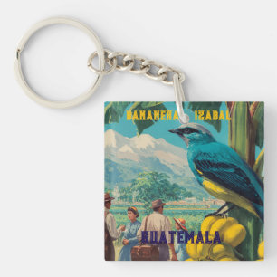 Llavero GUATEMALA, BANANERA IZABAL Retro poster