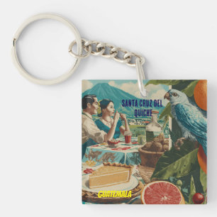 Llavero GUATEMALA, SANTA CRUZ DEL QUICHE Retro poster