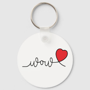 Llavero Guau de wow. Slogan de Valentijnsdag conocido hart
