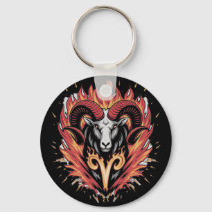 Llavero Guay Aries en llamas Diseño de Astología Zodiac