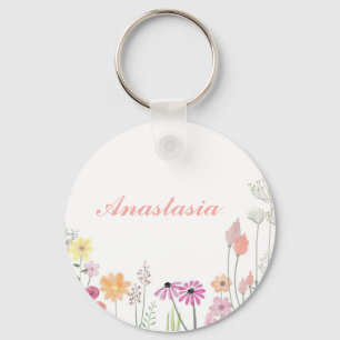 Llavero Guay, asombrosas, flores rosadas con tu nombre