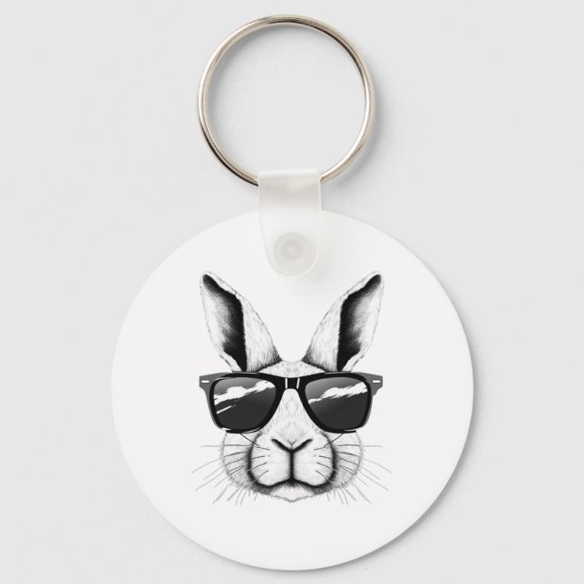 Llavero Guay Bunny Face Sungles Funny Easter Bunny Rabbit (Anverso)