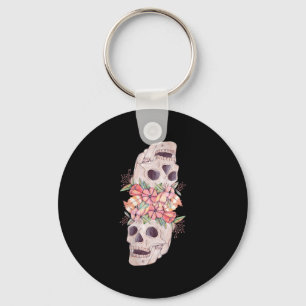 Llavero Guay de pintura de cabeza floral de cráneo para mu