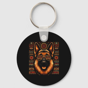 Llavero Guay German Shepherd Ethnic Art Style Christma