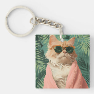 Llavero Guay Ginger Cat Vacaciones Vibes Estética