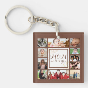 Llavero Guay Mom We Love You Collage de fotos Keychain