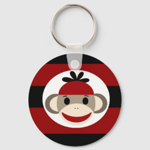 Llavero Guay Sock Monkey Beanie Gorra Red Black Stripes