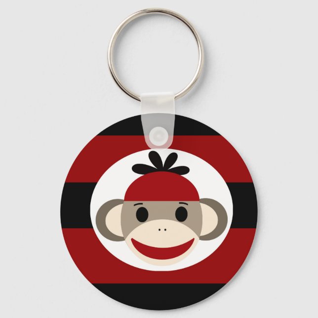 Llavero Guay Sock Monkey Beanie Gorra Red Black Stripes (Anverso)
