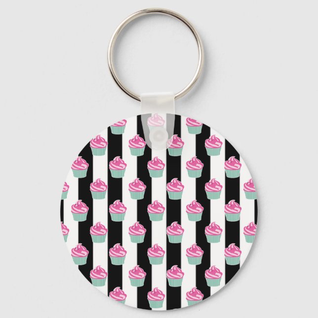 Llavero Guay Trendy Bleck and Withe, pasteles de la copa (Anverso)
