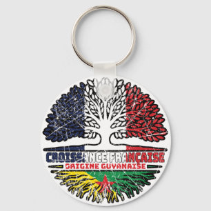 Llavero Guayana Guyanesa Francia Árbol Rota Bandera