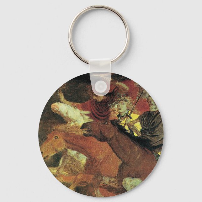 Llavero Guerra de Arnold Bocklin, Bella Artes del Simbolis (Anverso)