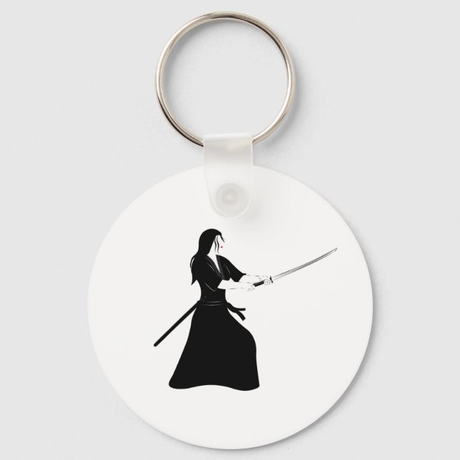 Llavero Guerrera de Samurai con espada (Anverso)