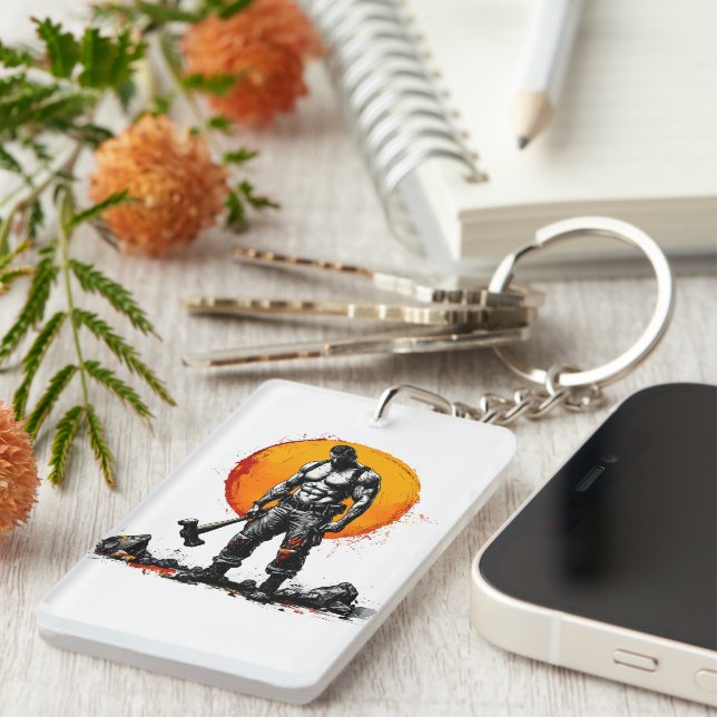 Llavero guerrero bárbaro fantasía medieval fuerza hummer (Frente Derecha)