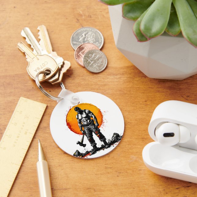 Llavero guerrero bárbaro fantasía medieval hummer Keychain (Escritorio )