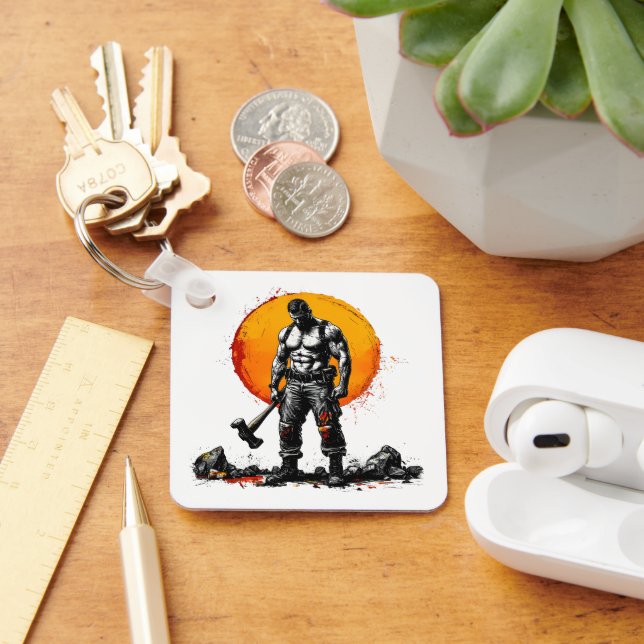 Llavero guerrero bárbaro fantasía medieval hummer Keychain (Escritorio )