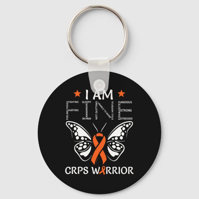 Llavero Guerrero De Crps Soy Naranja De Cinta De Mariposa  (Anverso)