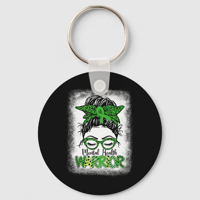 Llavero Guerrero de la salud mental Messy Bun Mujeres Salu (Anverso)