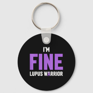 Llavero Guerrero de lupus de la cinta morada estoy bien