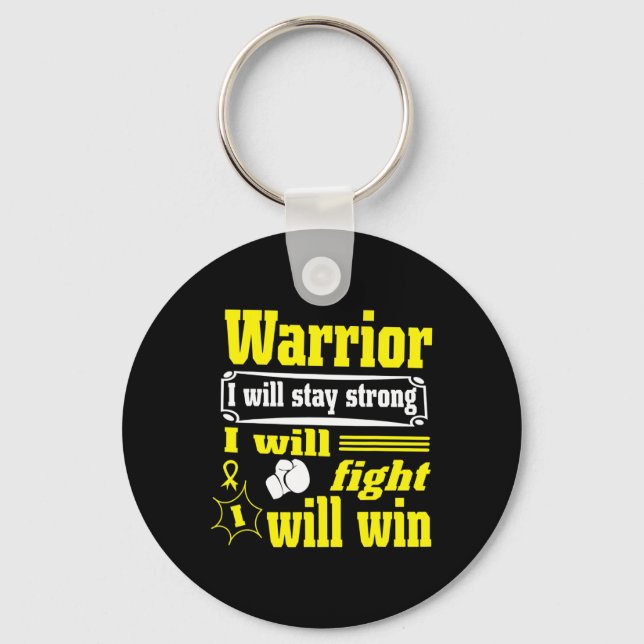 Llavero Guerrero del cáncer infantil me mantendré fuerte (Anverso)