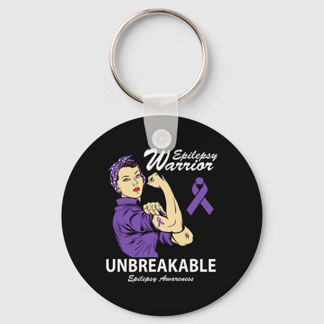 Llavero Guerrero Epilepsia Inquebrantable Epilepsia Concie (Anverso)