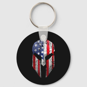 Llavero Guerrero Espartano Patriótico Americano Casco Band