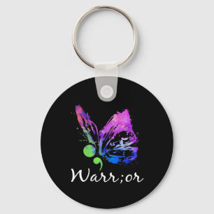 Llavero Guerrero Mariposa Semicolón Prevención del Suicidi